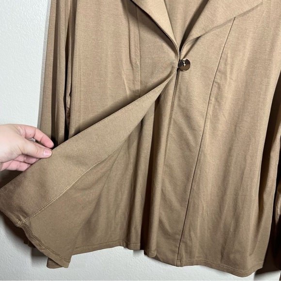 J. Jill Womens Tan Wearever Collection Single Button Open Front Cardigan Large - Picture 5 of 11